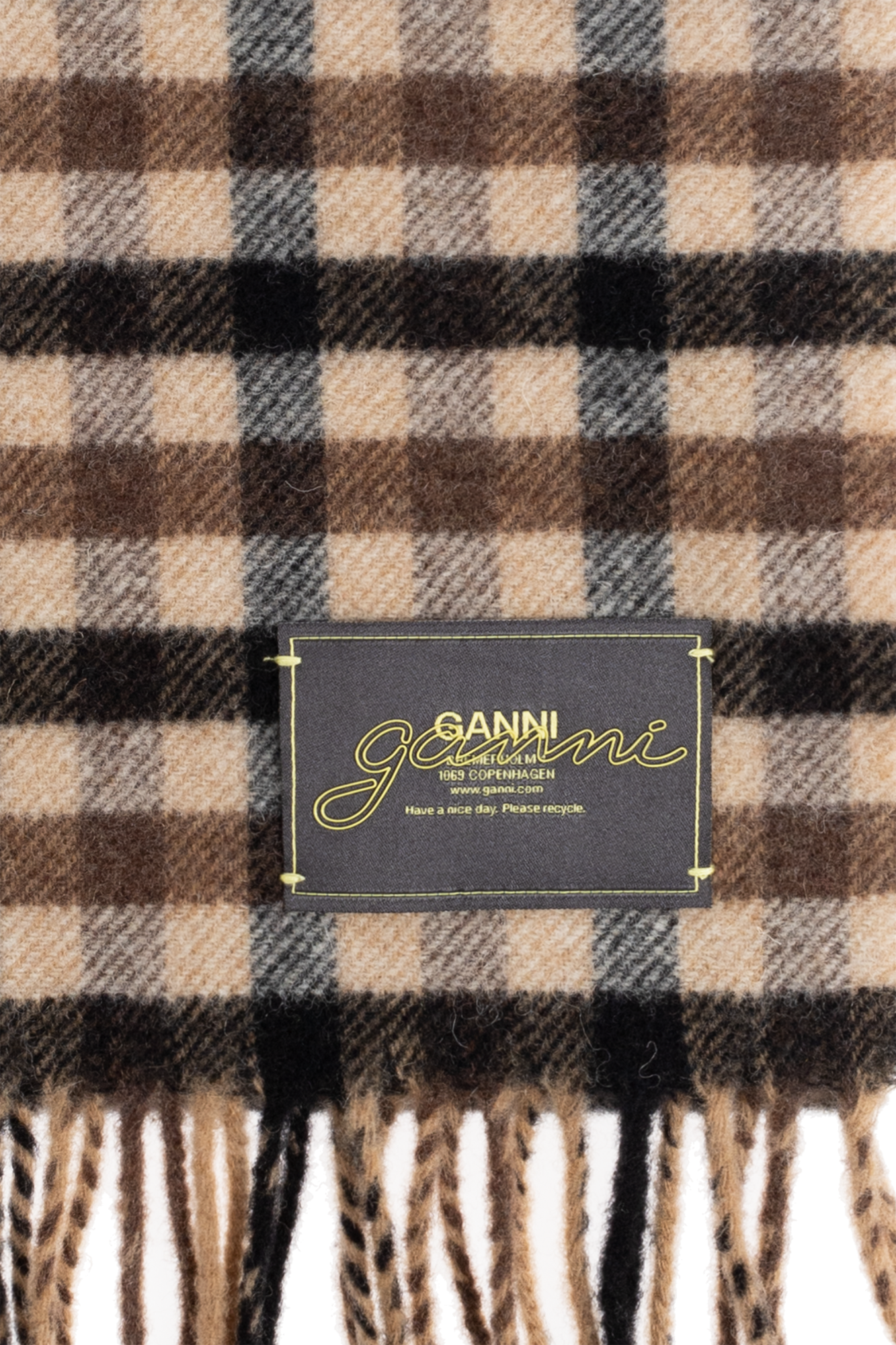 スカーフ GANNI Woman Scarf Beige A3909 135 351027675_7.jpg